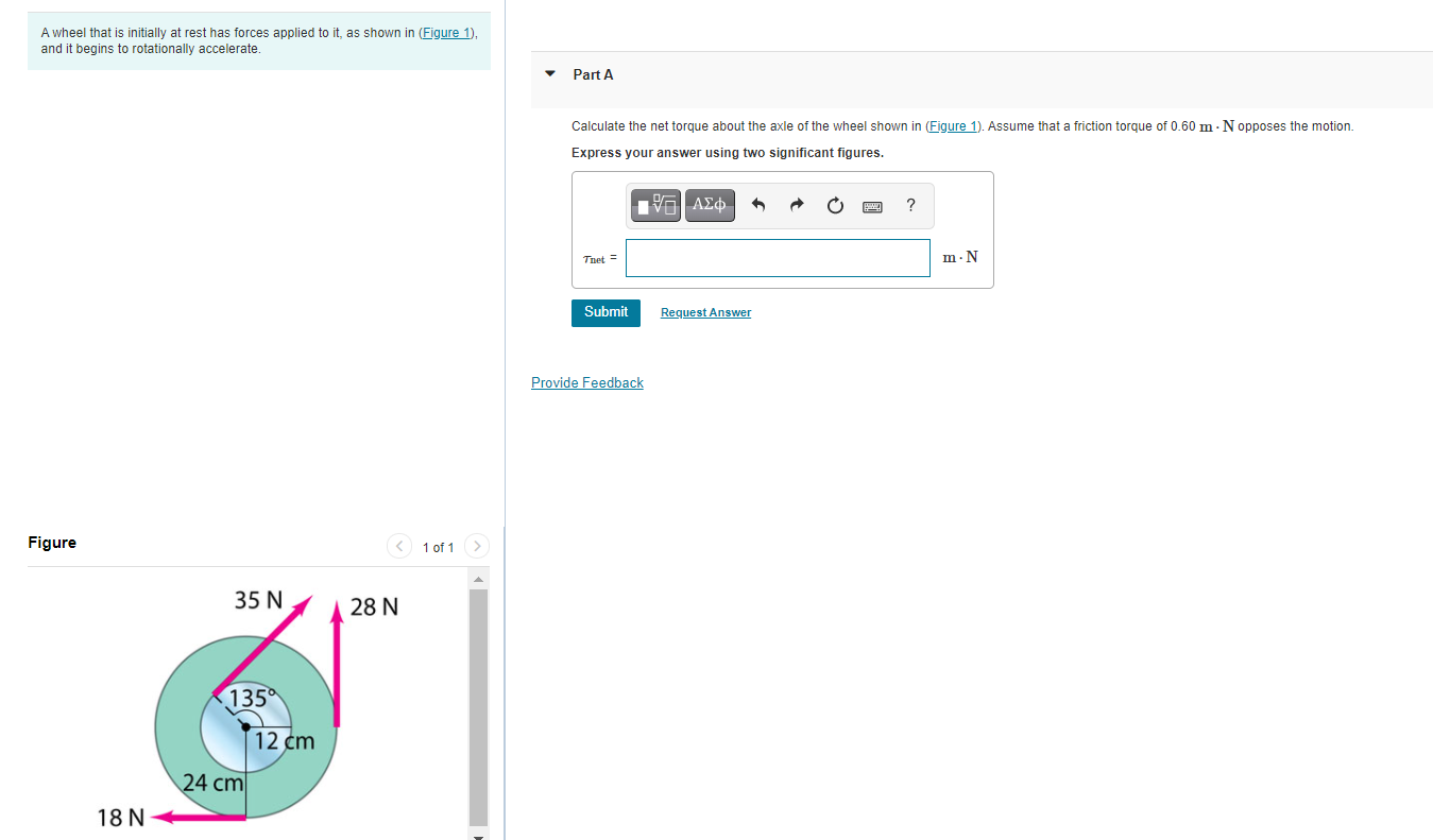 Solved A wheel that is initially at rest has forces applied | Chegg.com