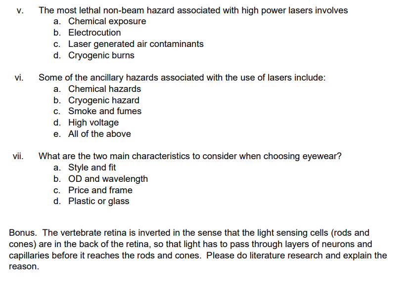 Solved Q3. Answer The Following Questions Of Lasers. I. The | Chegg.com