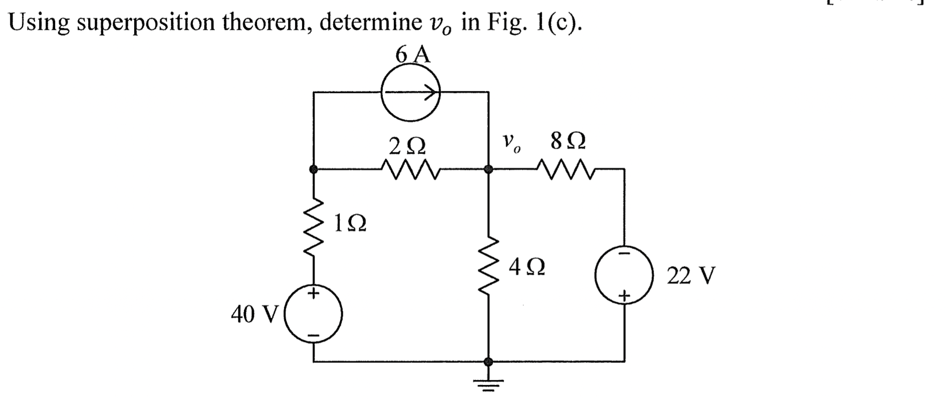Solved Using superposition theorem, determine v, in Fig. | Chegg.com