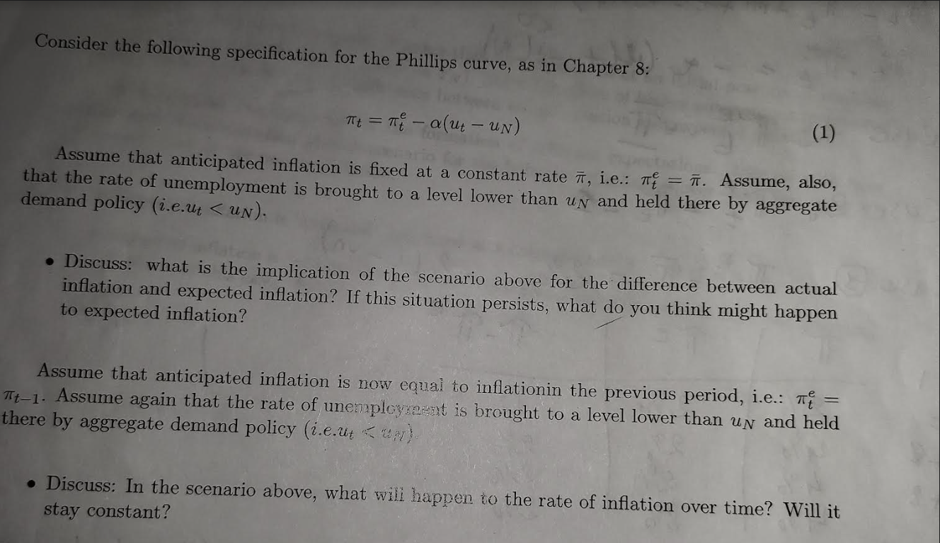Solved Consider the following specification for the Phillips | Chegg.com