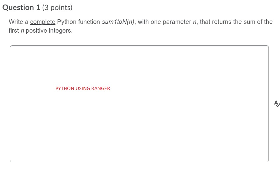 Solved Question 1 (3 points) Write a complete Python | Chegg.com