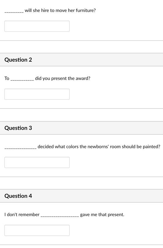 Solved will she hire to move her furniture? Question 2 Το