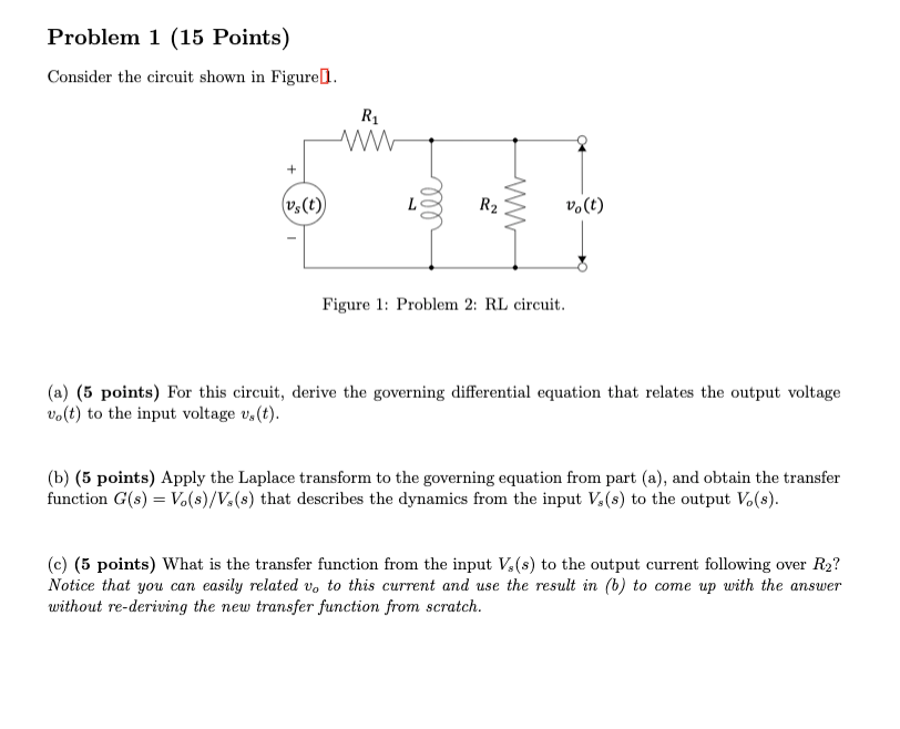 Solved Problem 1 (15 Points) Consider the circuit shown in | Chegg.com