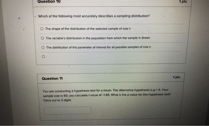 Solved Question 10 1 pts . Which of the following most | Chegg.com