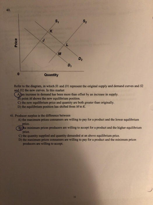 Solved 40. S1 D1 Quantity Refer To The Diagram, In Which SI | Chegg.com