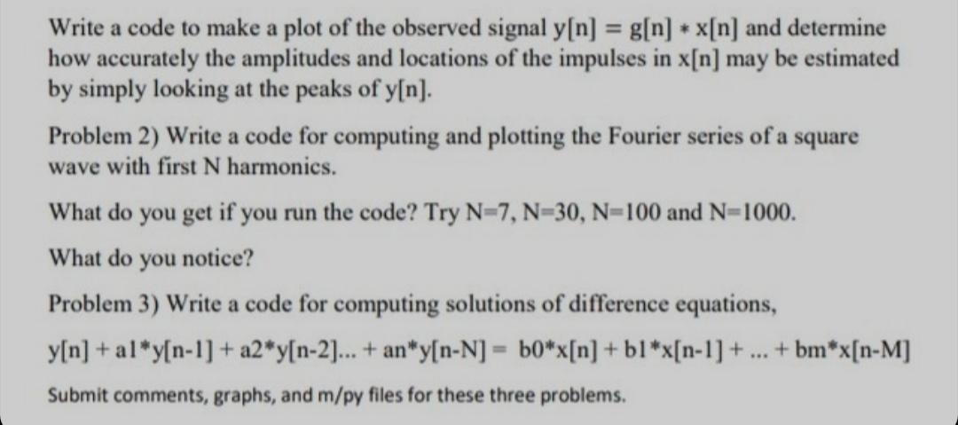 Solved Write a code to make a plot of the observed signal | Chegg.com
