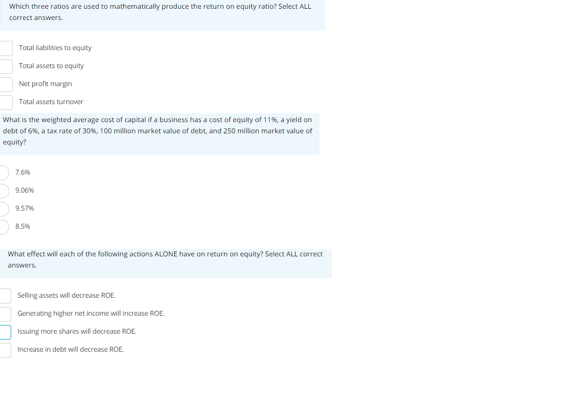 Solved Which three ratios are used to mathematically produce
