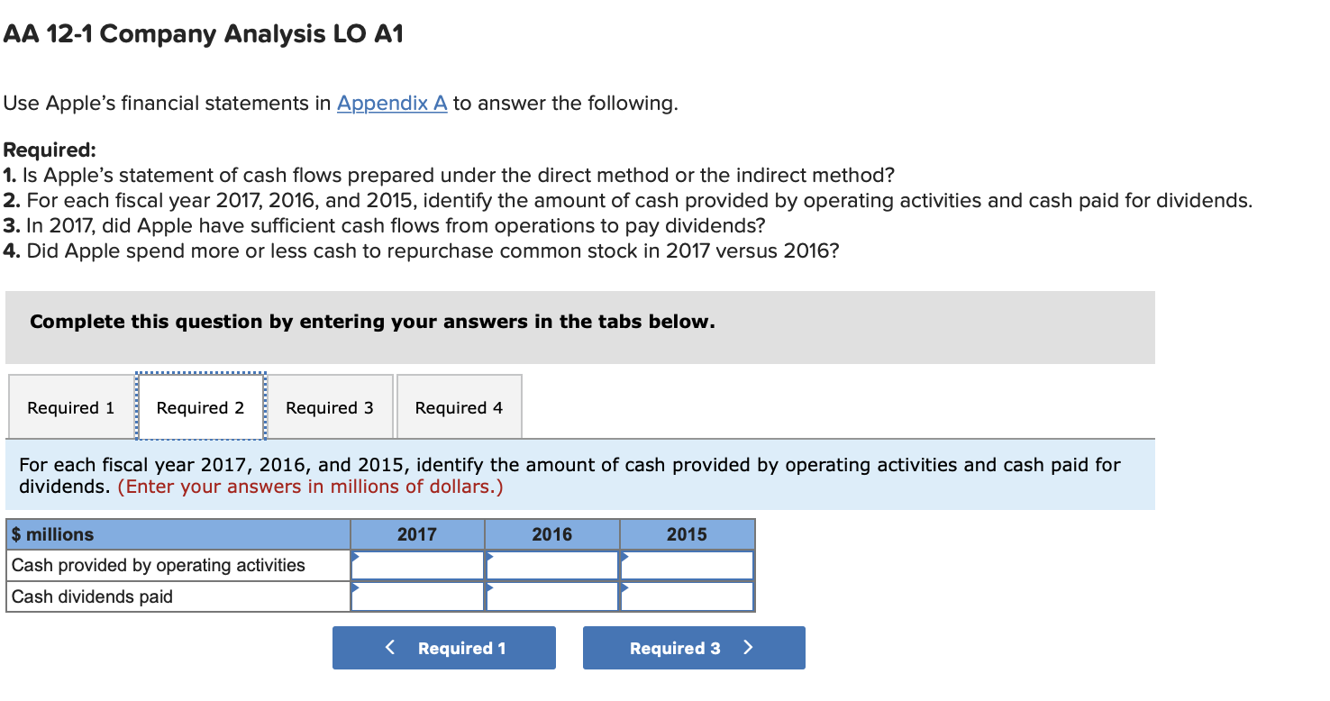 AA 12 1 Company Analysis LO A1 Use Apple s Financial Chegg