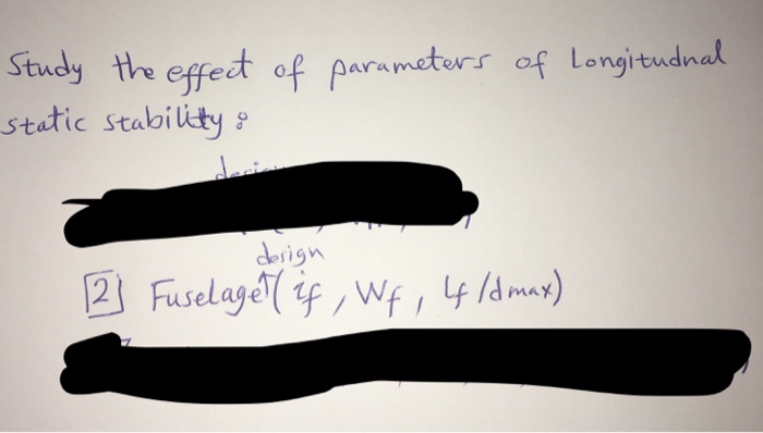 Solved Study the effect of parameters of Longitudinal static | Chegg.com