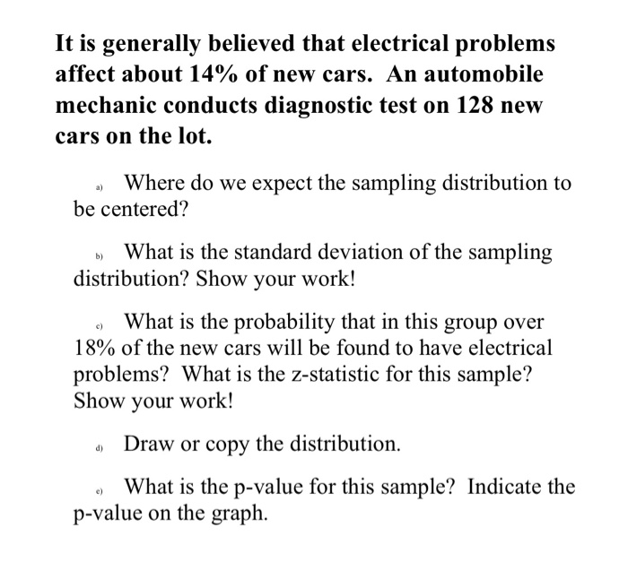 Solved It Is Generally Believed That Electrical Problems | Chegg.com