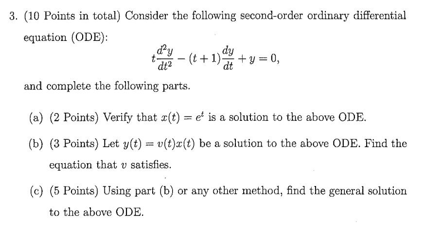 Solved (10 Points in total) Consider the following | Chegg.com