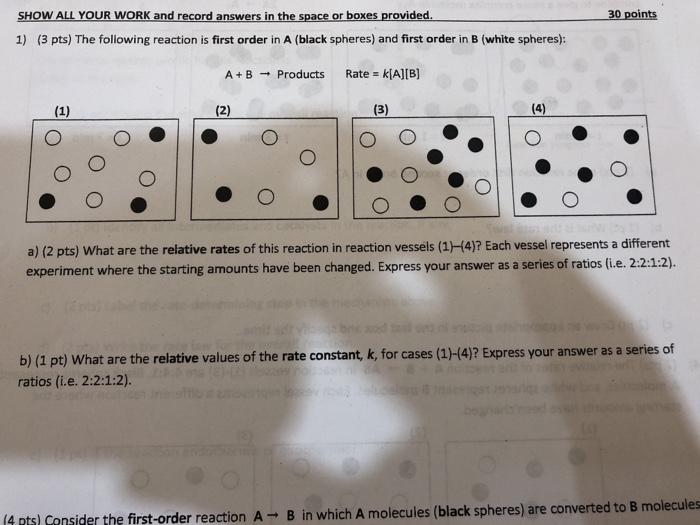 Solved SHOW ALL YOUR WORK and record answers in the space or | Chegg.com