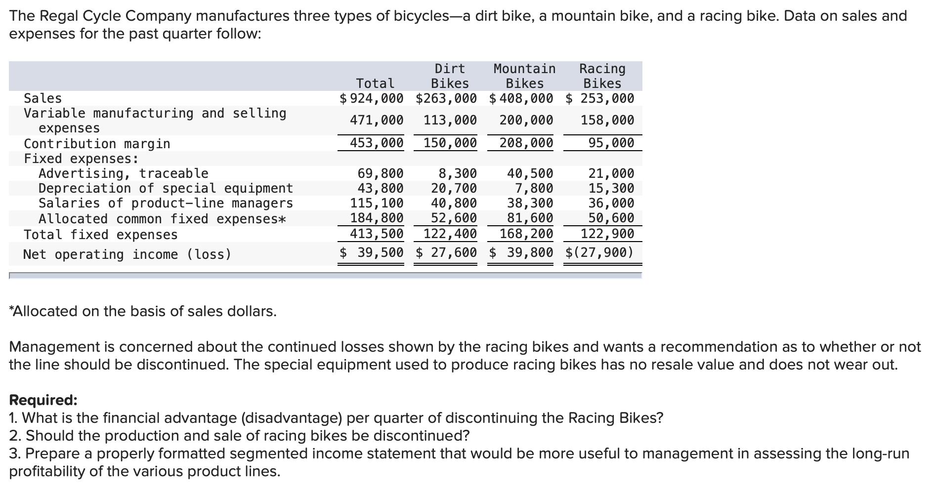 Fixed statements