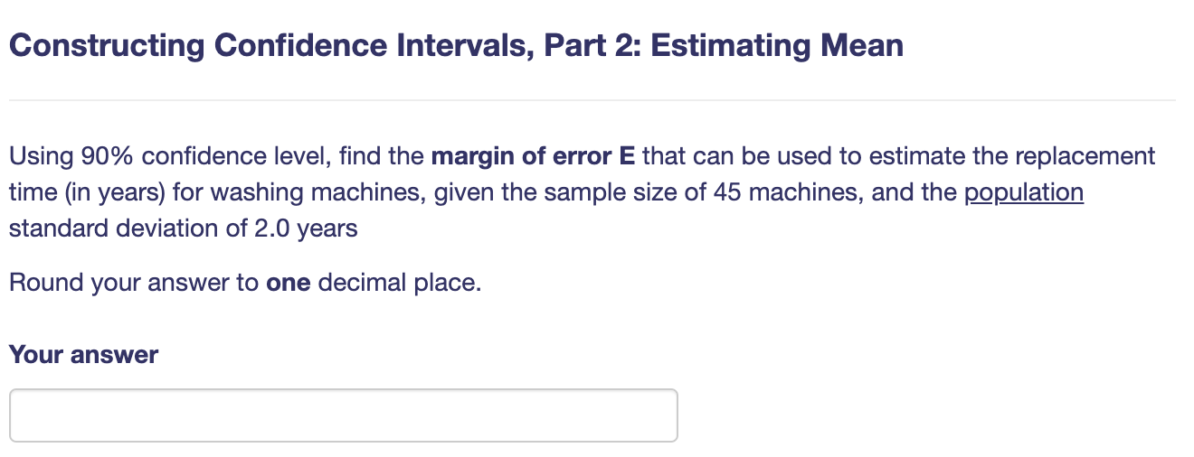 Solved Using 90 confidence level, find the margin of error