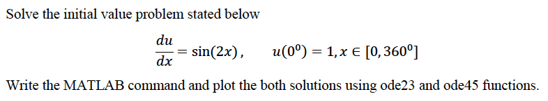 Solved Solve the initial value problem stated below du = | Chegg.com