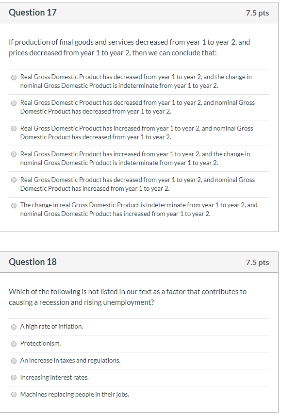 Question 1 7.5 pts Which of the following is included | Chegg.com