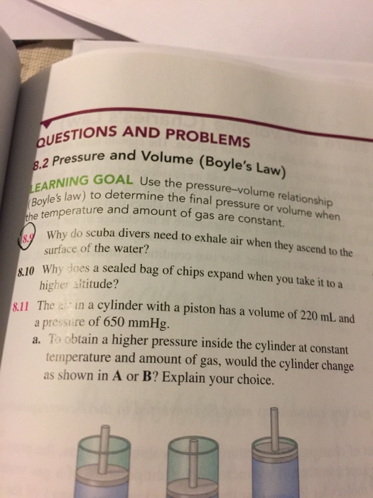 Solved Why Do Scuba Divers Need To Exhale Air When They Chegg