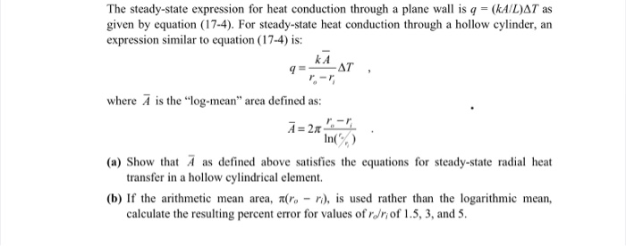 Solved The steady-state expression for heat conduction | Chegg.com