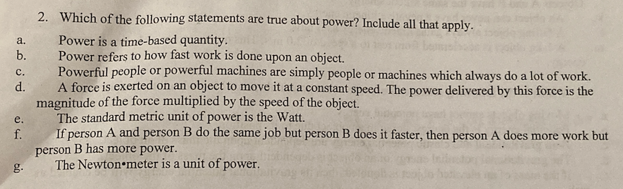 Solved a a. b. c. d. 2. Which of the following statements | Chegg.com