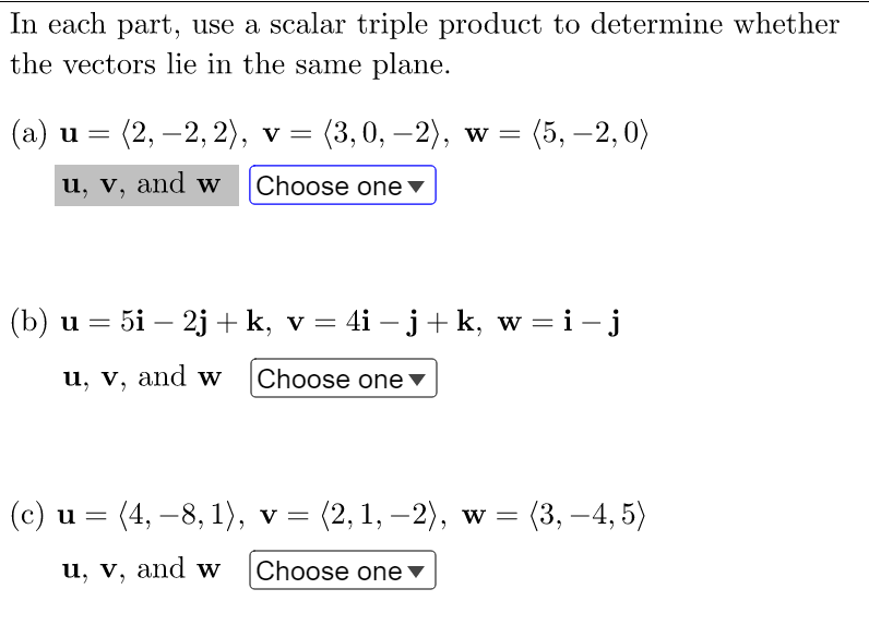 Solved In Each Part Use A Scalar Triple Product To 9600