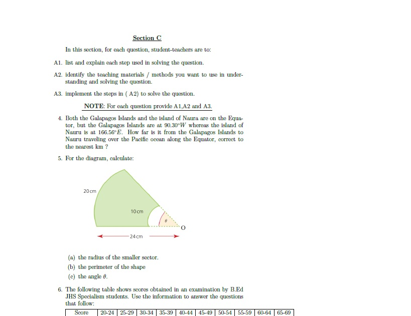 Math Section C Solved Section C In this section, for each question, | Chegg.com