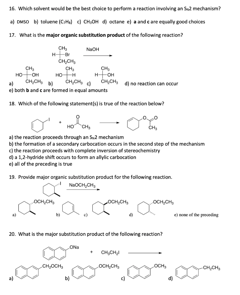 Solved 16. Which solvent would be the best choice to perform | Chegg.com