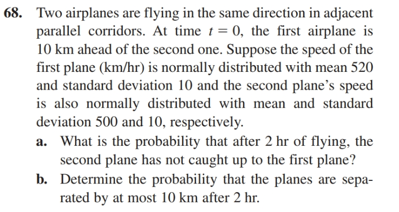 Solved 68. Two Airplanes Are Flying In The Same Direction In | Chegg ...