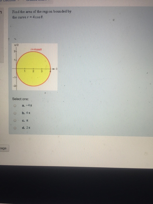 Solved Find the area of the region bounded by the curve r-4 | Chegg.com