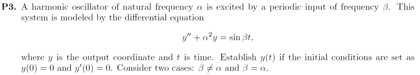 Solved 3. A harmonic oscillator of natural frequency α is | Chegg.com