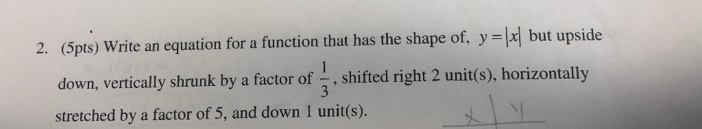 Solved (5pts) Write an equation for a function that has the | Chegg.com