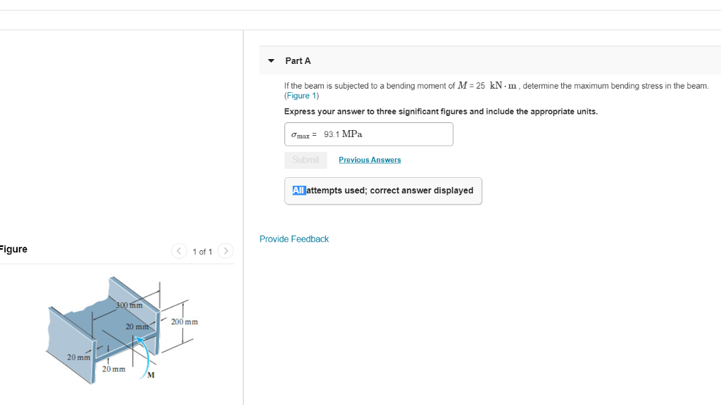 Solved Part A If the beam is subjected to a bending moment | Chegg.com