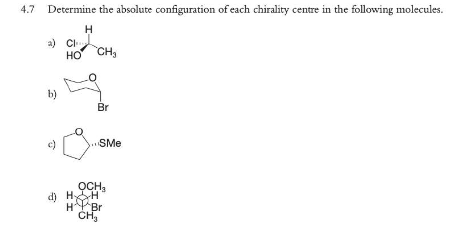 Solved 4.7 Determine the absolute configuration of each | Chegg.com