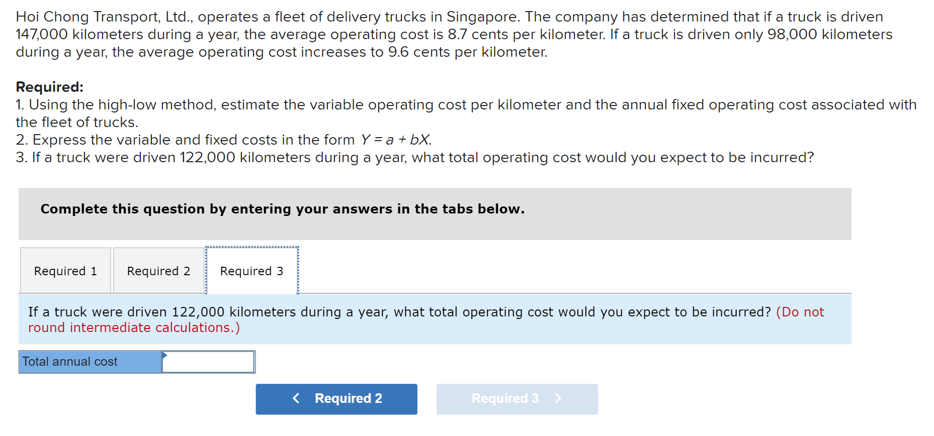 Solved Hoi Chong Transport, Ltd., operates a fleet of | Chegg.com