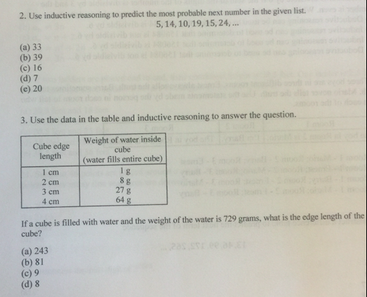 Solved 2 Use Inductive Reasoning To Predict The Most Pro Chegg Com