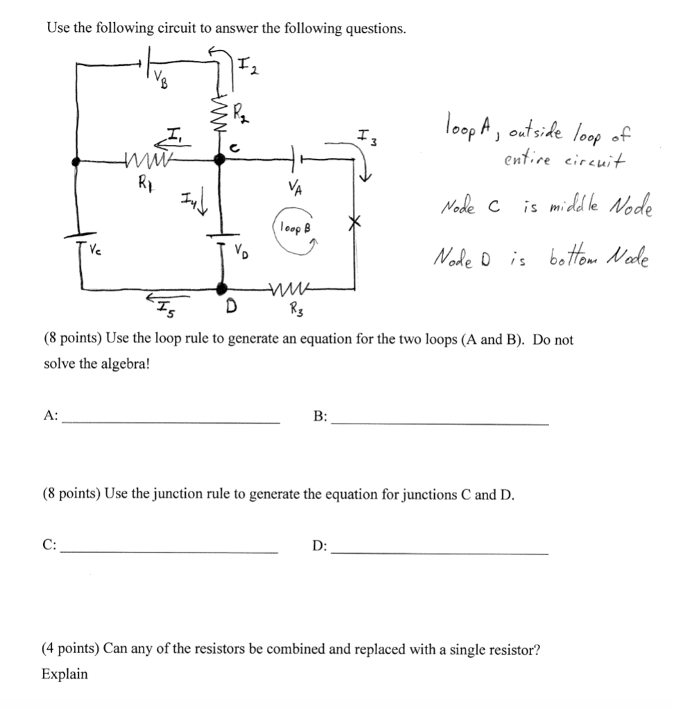 Solved Use the following circuit to answer the following | Chegg.com