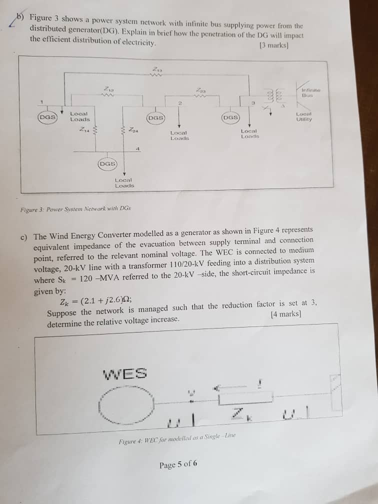 b) Figure 3 shows a power system network with | Chegg.com