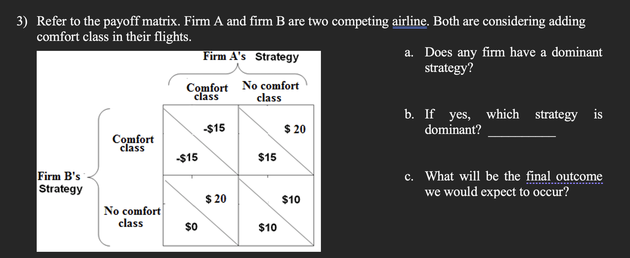Solved Refer to the payoff matrix. Firm A and firm B ﻿are | Chegg.com
