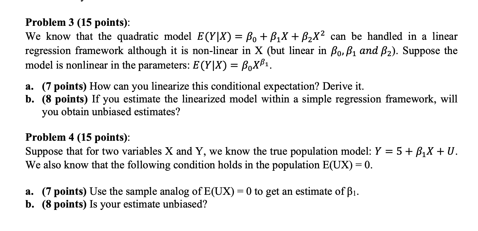 Solved Problem 3 (15 Points): We Know That The Quadratic | Chegg.com