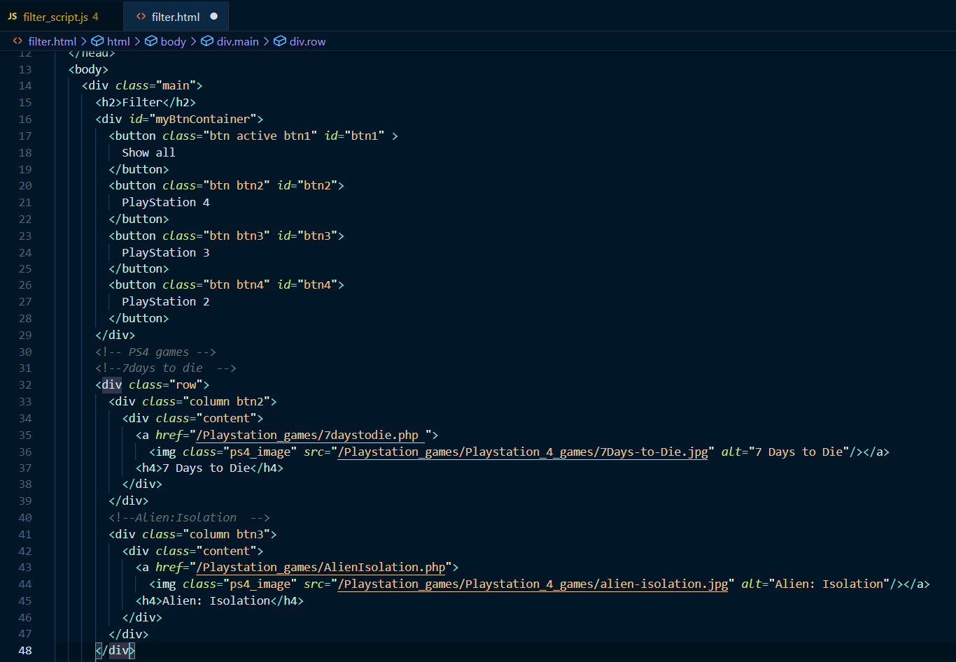 Solved Need help fixing my external JS script. I have placed | Chegg.com