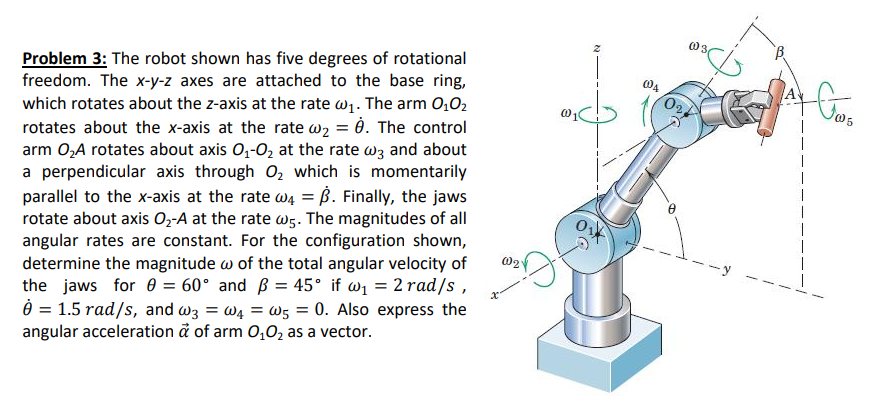 Solved 004 А Tos 01 Problem 3: The Robot Shown Has Five | Chegg.com