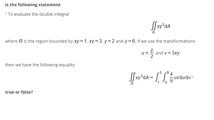 Solved Is the following statement 