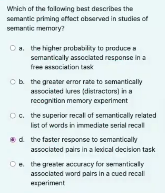 Solved Which Of The Following Best Describes The Semantic | Chegg.com