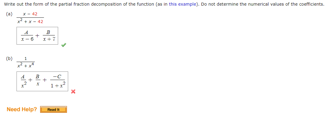 Solved Write out the form of the partial fraction | Chegg.com