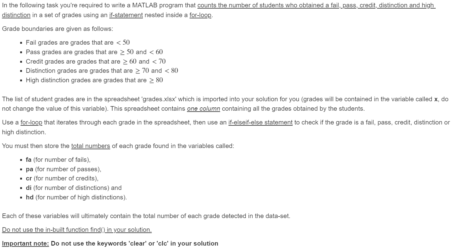 Solved In the following task you're required to write a | Chegg.com