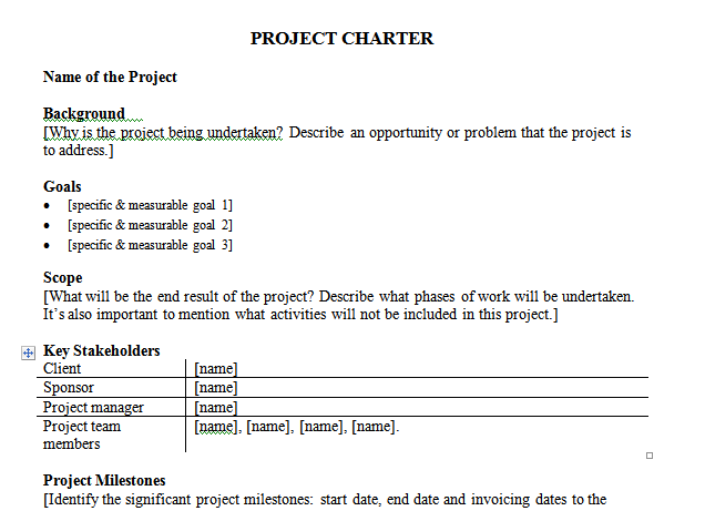 PROJECT CHARTER Name of the Project Background Why is 