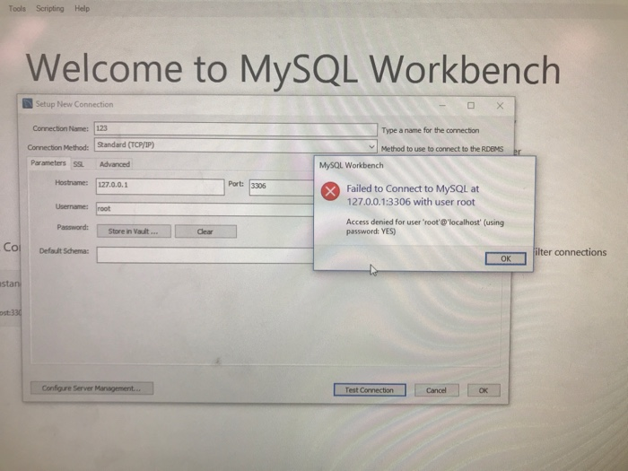 Solved Tools Scripting Help Welcome to MySQL Workbench Setup | Chegg.com