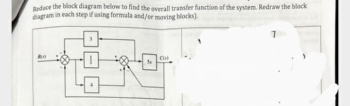 Solved Reduce the block diagram below to find the overall | Chegg.com