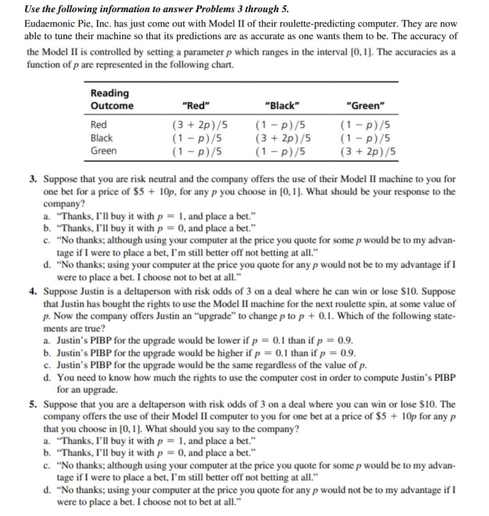 Solved Use the following information to answer Problems 3 | Chegg.com