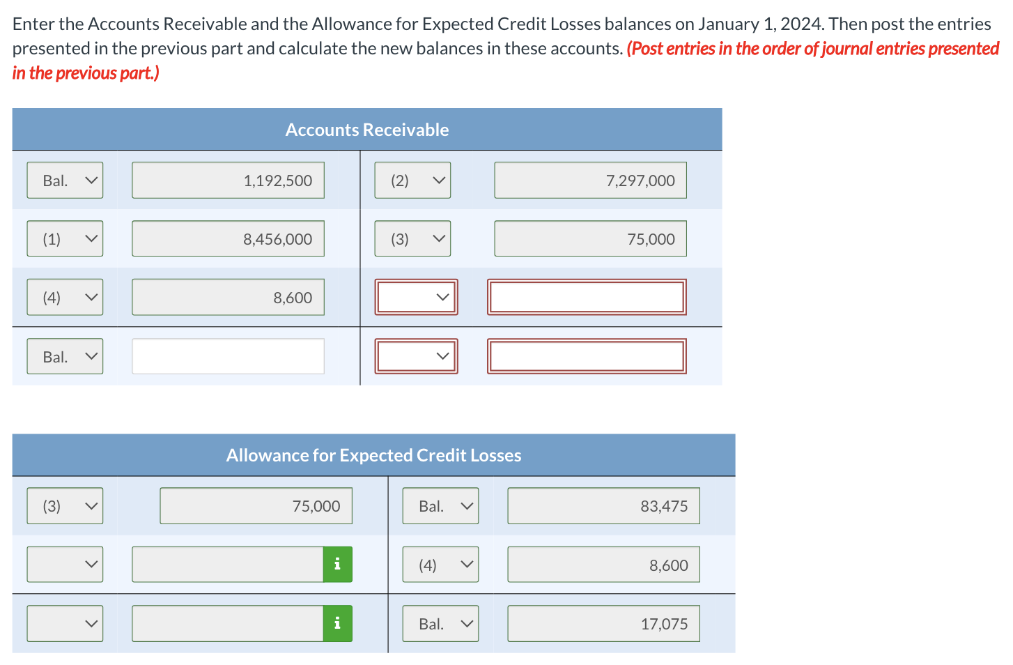 Solved Enter The Accounts Receivable And The Allowance For Chegg Com   PhpMVyotC