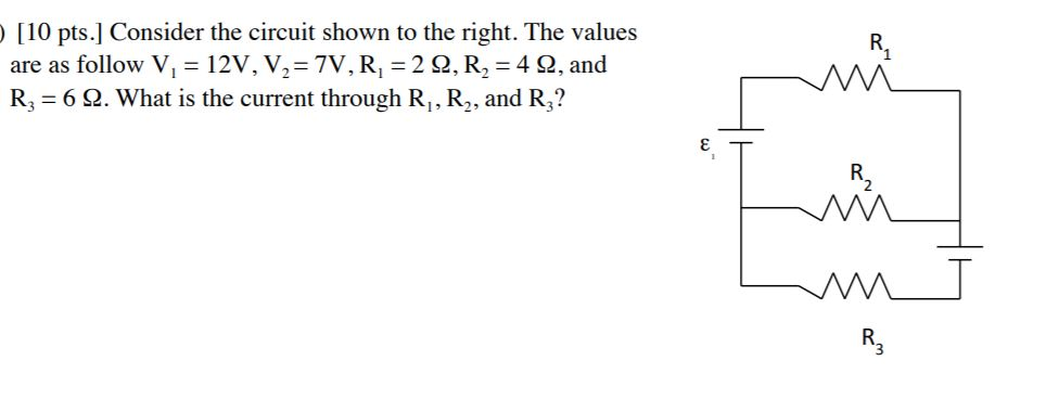 Solved [10 pts.] Consider the circuit shown to the right. | Chegg.com